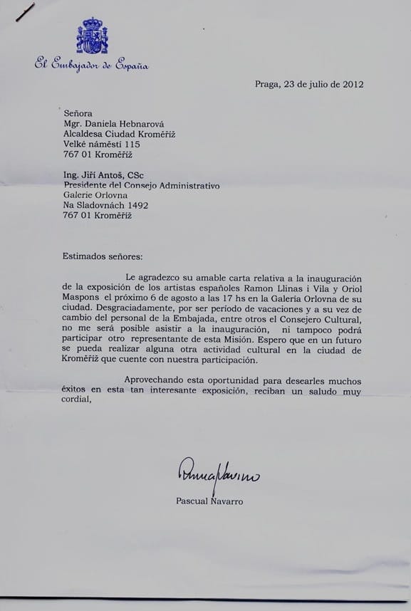 Carta Embajada en Praga